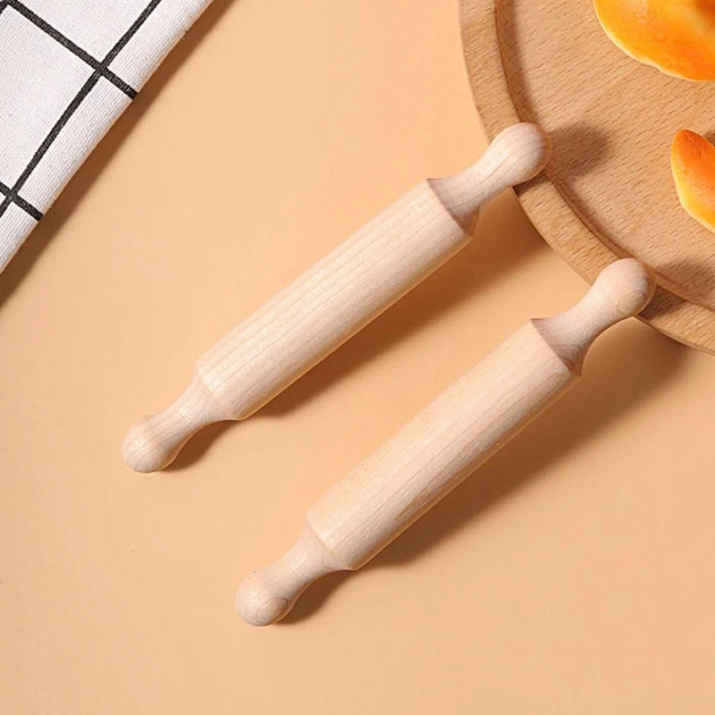 7In Wooden Mini Rolling Pin Long Kitchen Baking Small Dough Rolling Pin For Children Fondant Pastry Pizza Crafting