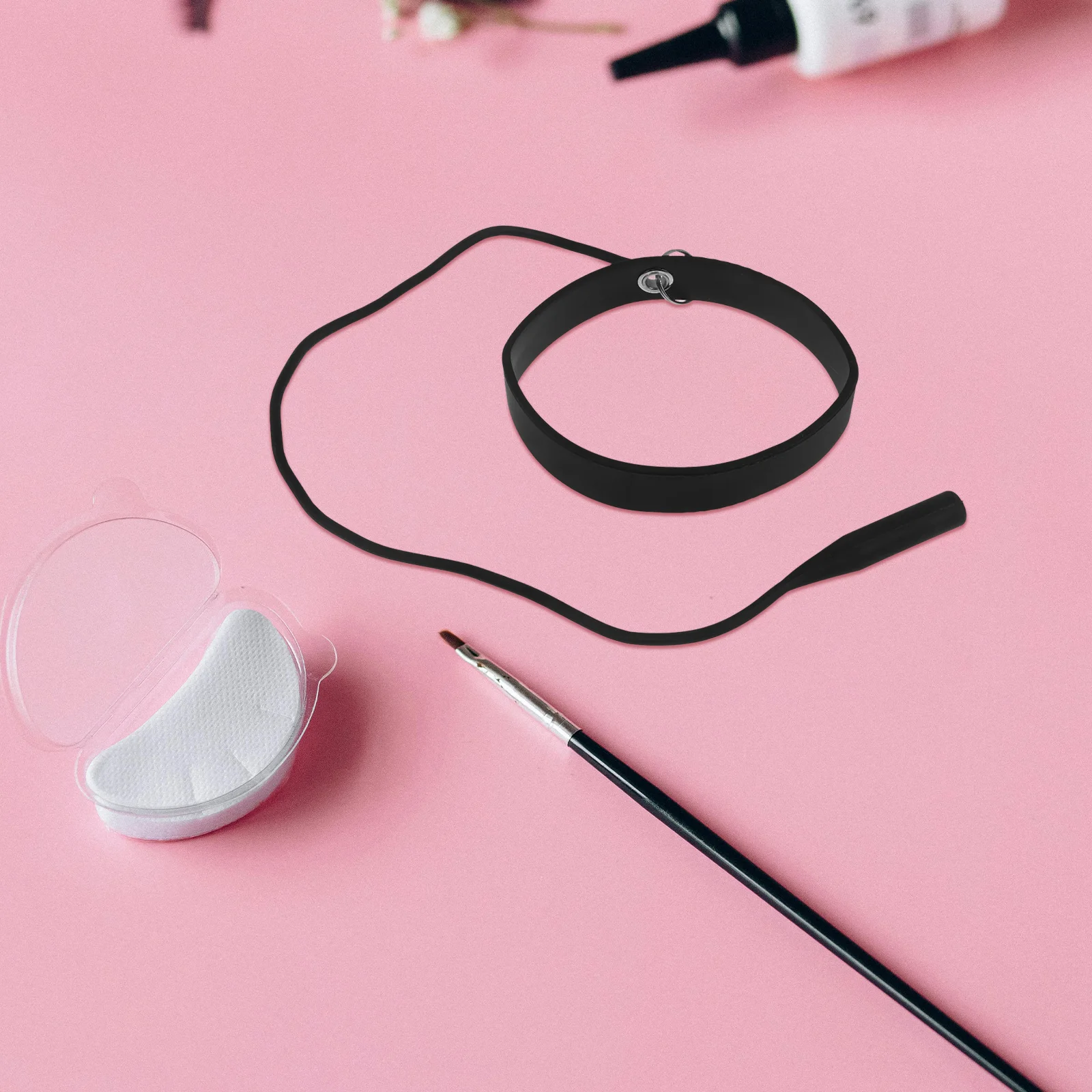 

Eyelash Tweezer Holder Silicone Wristband Black Lightweight Portable Ergonomic Design lash extension Makeup Accessories