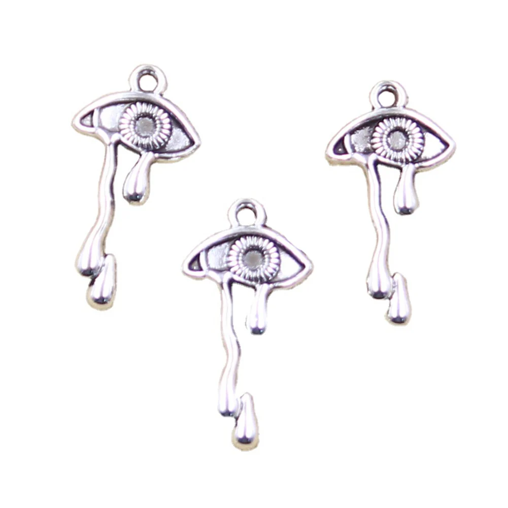 25 шт., подвески «Глаз Гора», 24x13 мм, античное серебро, цветные подвески, изготовление тибетских ювелирных изделий ручной работы «сделай сам»