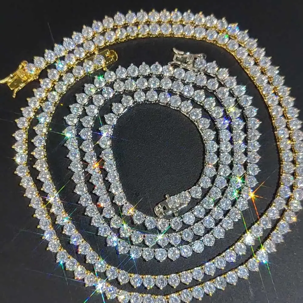 

Модное ювелирное украшение NY: Блестящее теннисное колье 4 мм с одним рядом кубического циркония, изысканное и благородное