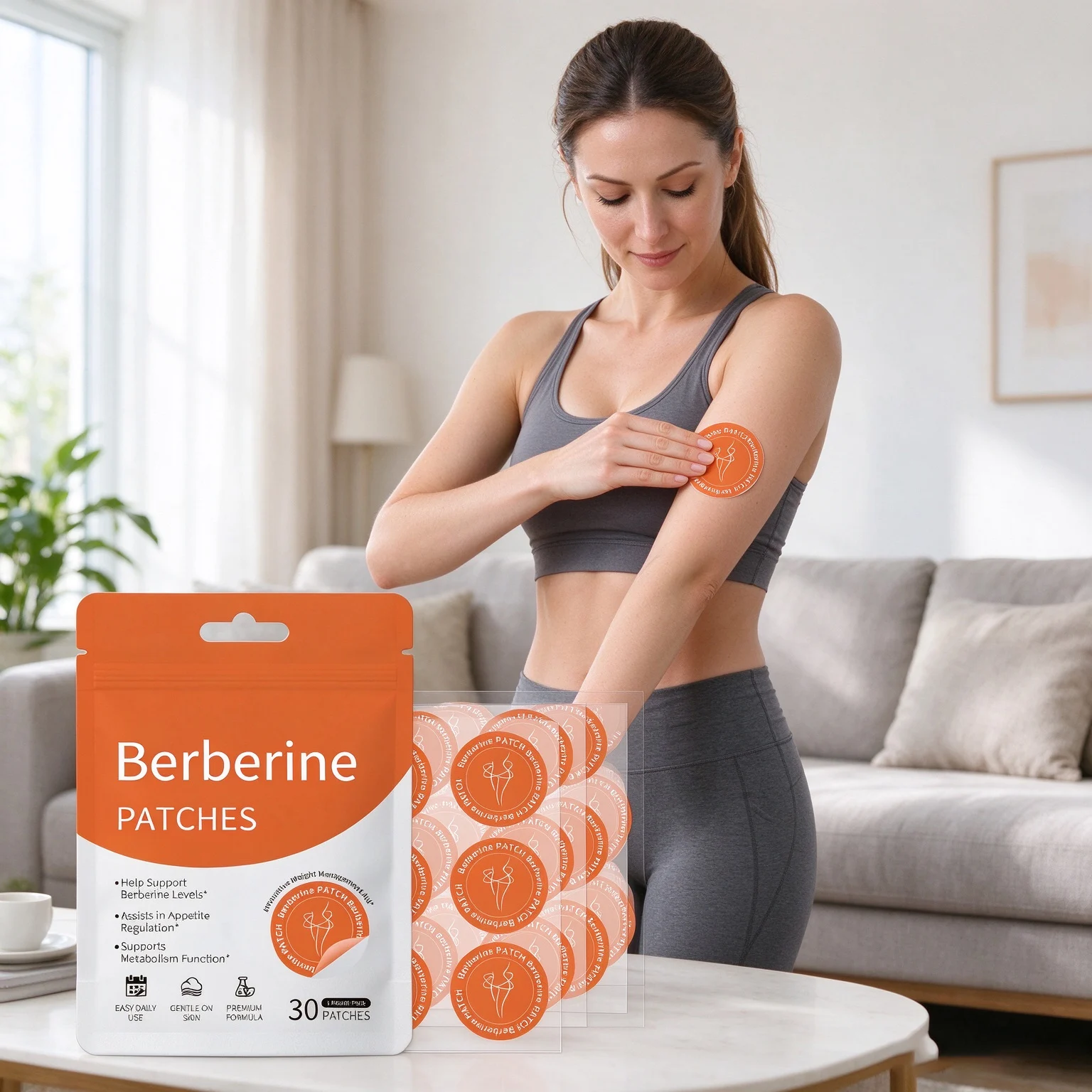 Berberine Patches Fat Burner Appetite Regulation Metabolism Support Gentle Skin‑friendly Weight Management Assistance Sticker