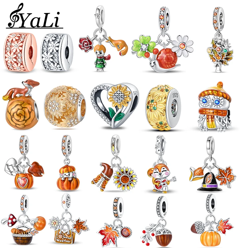 

925 Silver Summer Daisy Maple Leaf Three-Piece Charm Suitable For Keychain Women's Bracelet Any Occasion Holiday Birthday Gift