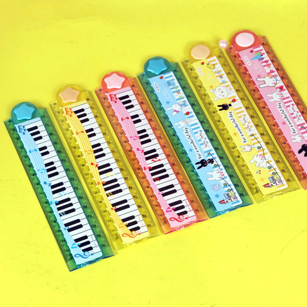 

10Pcs Piano Rulers Multi-Function Adorable Student Rulers Clear Scale Engraved Portable School Kids Ruler Kids Ruler