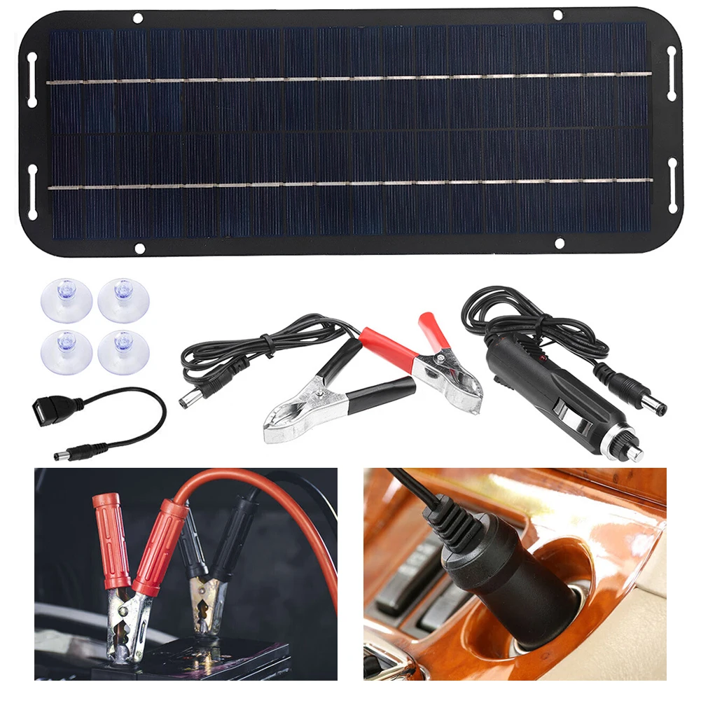 

12V Solar Panel Kit IP65 Waterproof Trickle Battery Charger Powered For Car RV Home Improvement DIY Supplies And Accessories