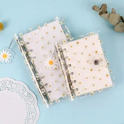 A6 A7 Loose Leaf Notebook Cover Kawaii Daisy 6 Ring Binder Notepad Journal Planner Notebook Korean Stationery Office Supplies