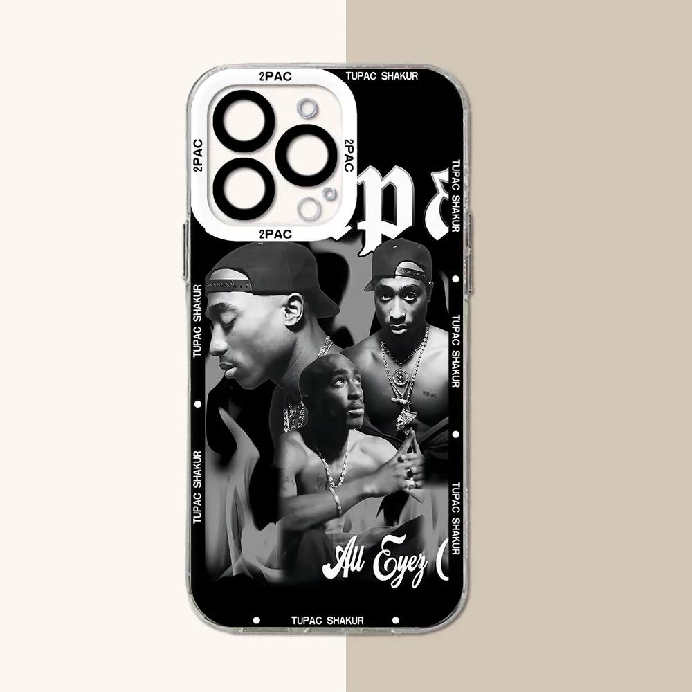 Fashion Rapper 2pac Singer Tupac Phone Case for iPhone 15 14 13 12 11 Pro Max Plus X Xs Max XR SE 2020 8 7 Plus Soft Clear Cover