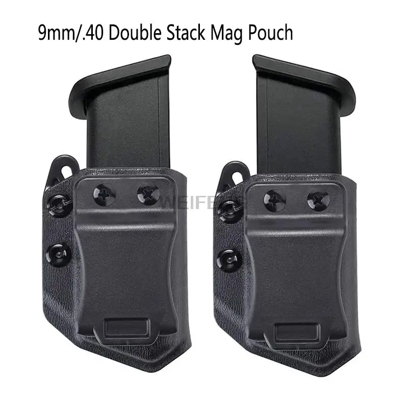 9mm/.40 Double Stack Magazine Case Right Left Magazine Pouch IWB/OWB for GL CZ S&W H&K SIG P365 PX4 P226 Hunting Gear