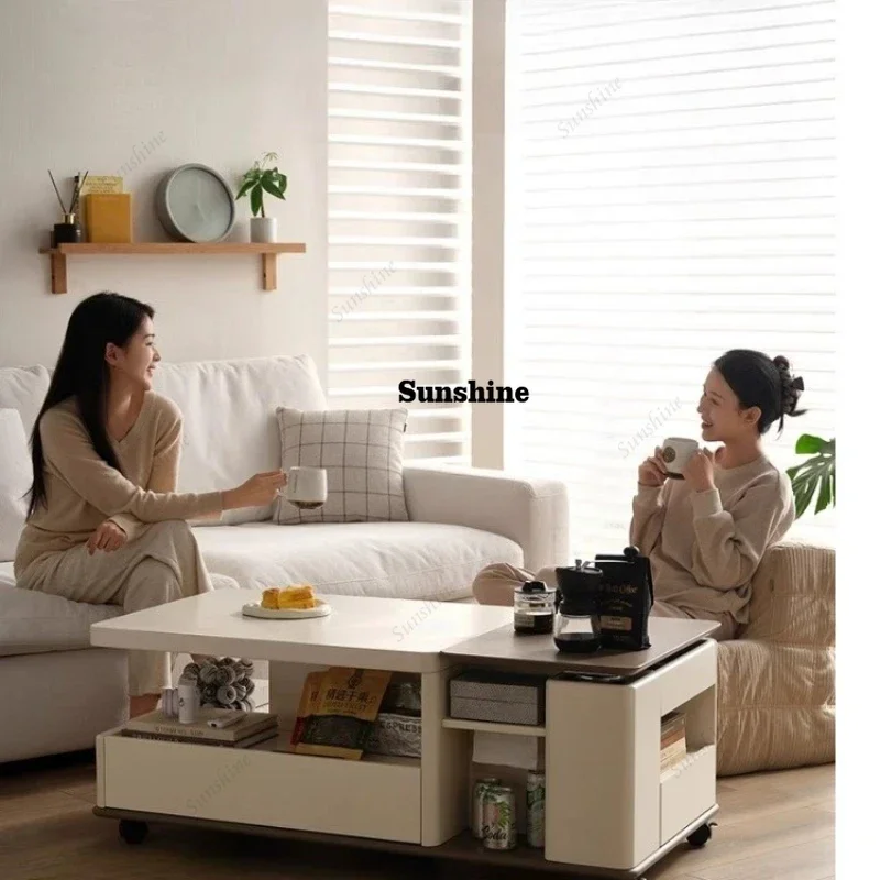 Multifunctional Lift Coffee Table Living Room Large Capacity Storage Desk Removable Self-contained Coffee Tables Furniture Mesa