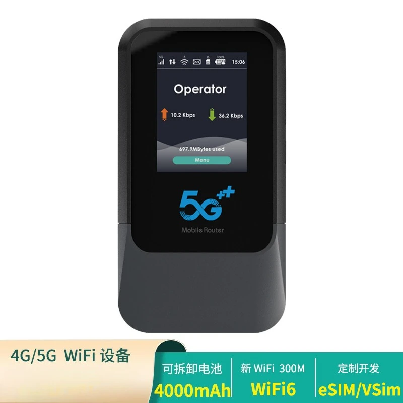 5G Gigabit global communication portable WiF6 built-in plug-in esim card wireless router Game LIVE hotspot broadband