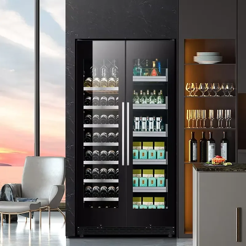 450L Wine Fridge 188 Bottle Dual Zone Stainless Steel Inverter Compressor Corner Beverage Cooler Built-in Cinet