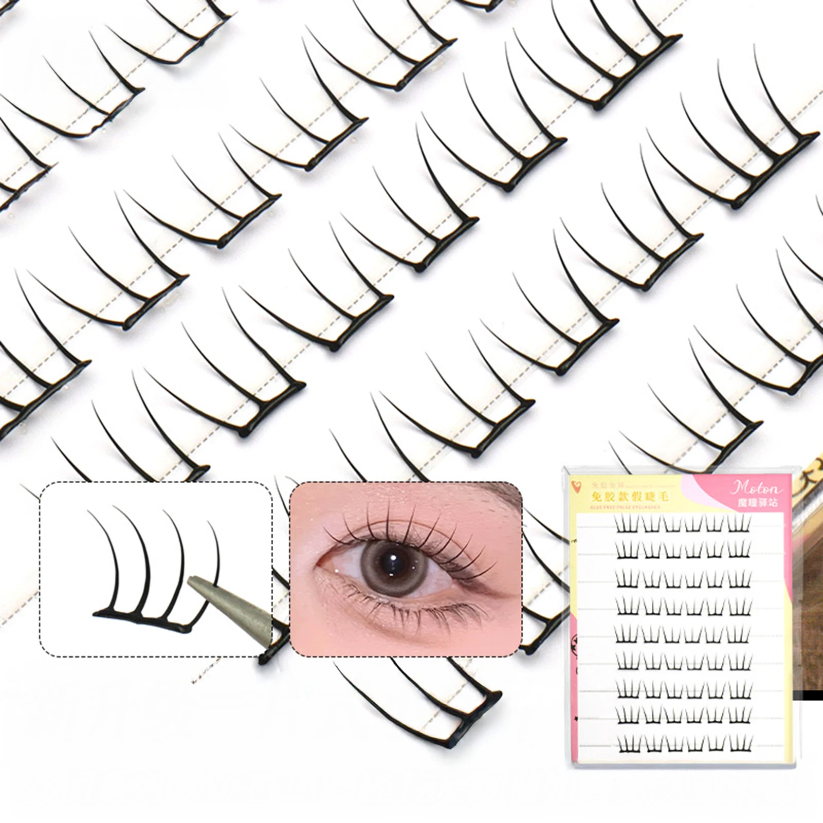 10 Rows False Eyelashes No Glu - Eyelash Extension No 10 review and price