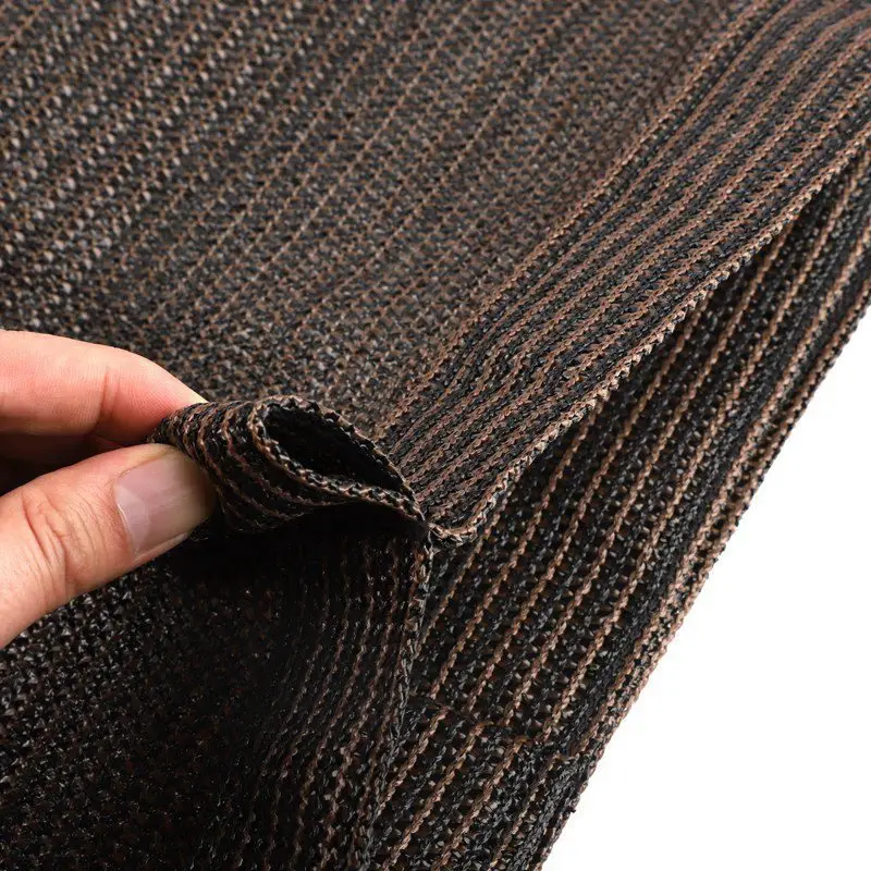 1.5mx10m Anti-UV HDPE Retractable Telescopic Wave Sun Shade Net Terrace Garden Sliding Canopy 99.99% Sun Protection Coffee Color