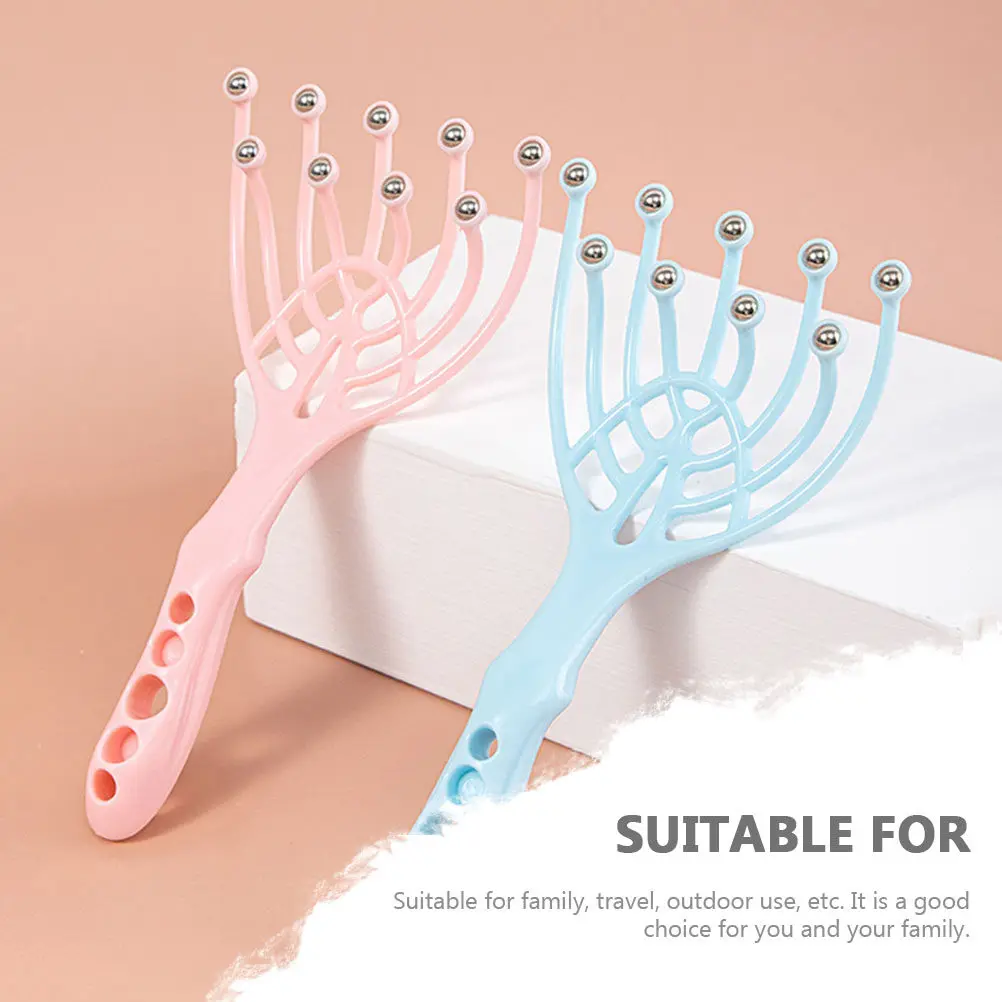 

Набор из 4 массажеров для головы: ручной массажер-коготь для кожи головы со стальными шариками, многофункциональный, расслабляющий, идеально подходит для путешествий и семейного использования.