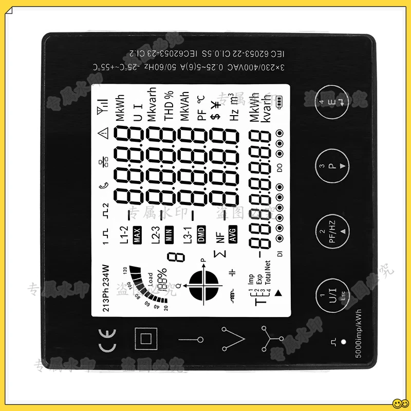 

Многофункциональный трехфазный счетчик электроэнергии Smart Multi-Rate 96*96 мм с поддержкой RS485 Modbus RTU и трансформатором тока 5А (CT Connect)