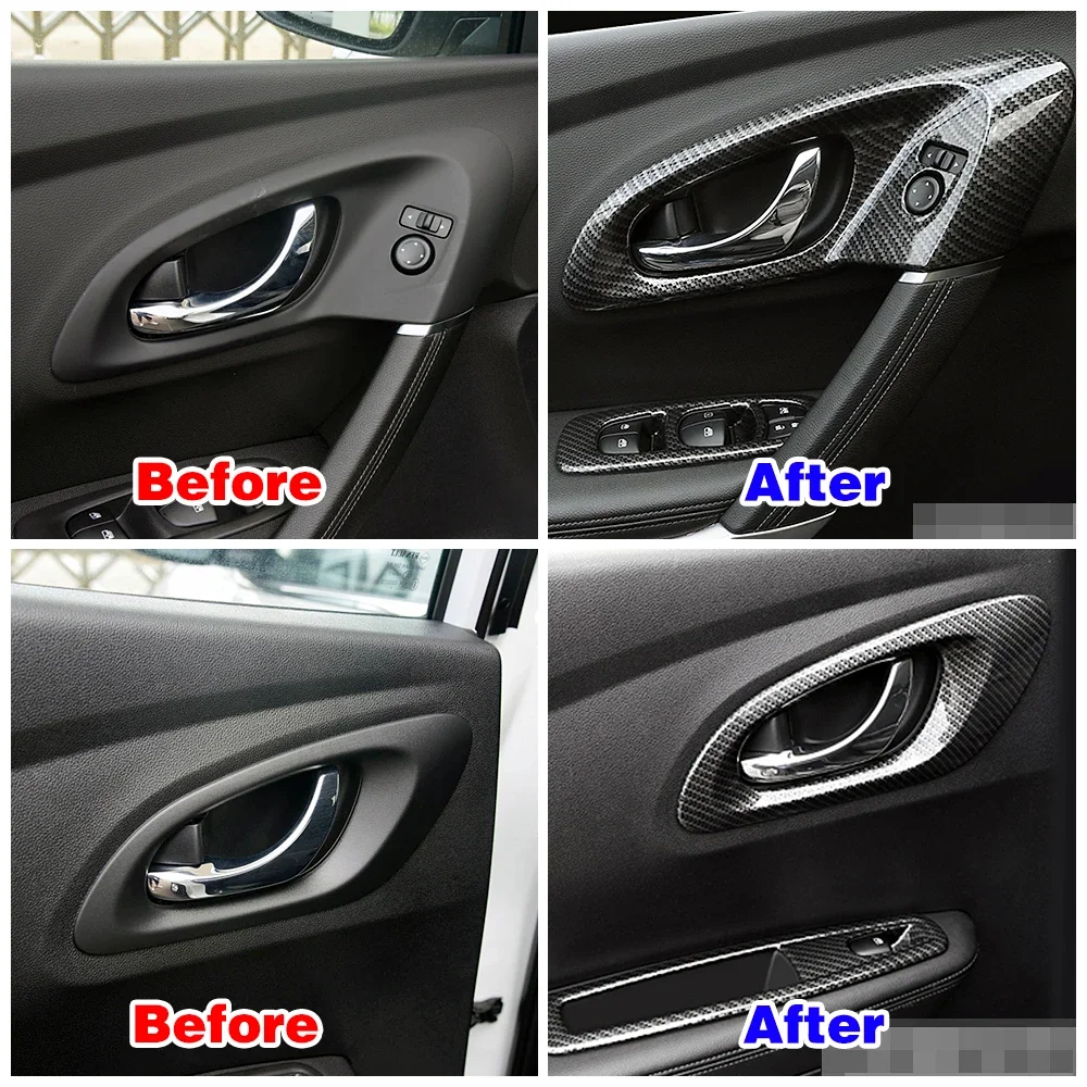 For Renault Kadjar 2015-2019 Car Central Console Part Trim Frame Cover Car Interior Styling Modify Carbon Fiber Color Refit