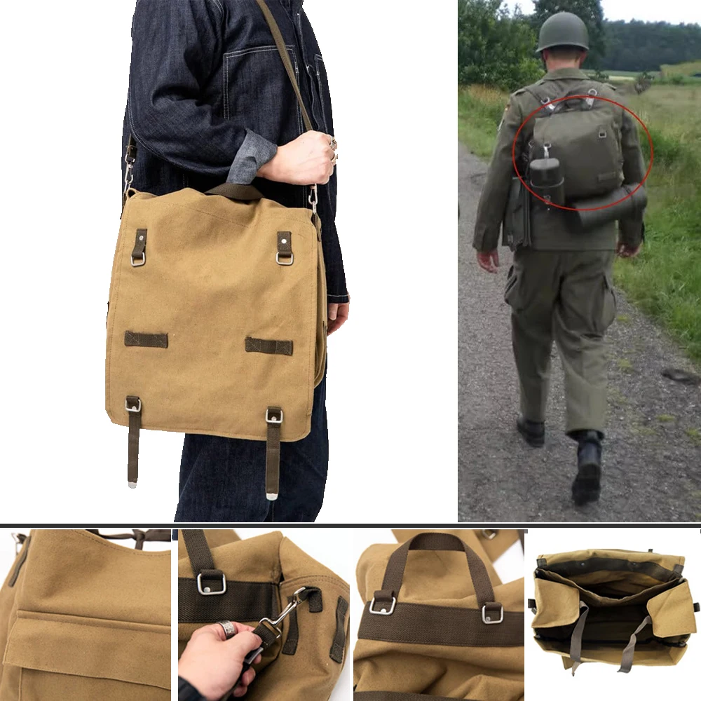 Réplica mochila táctica alemana Segunda Guerra Mundial bandolera
