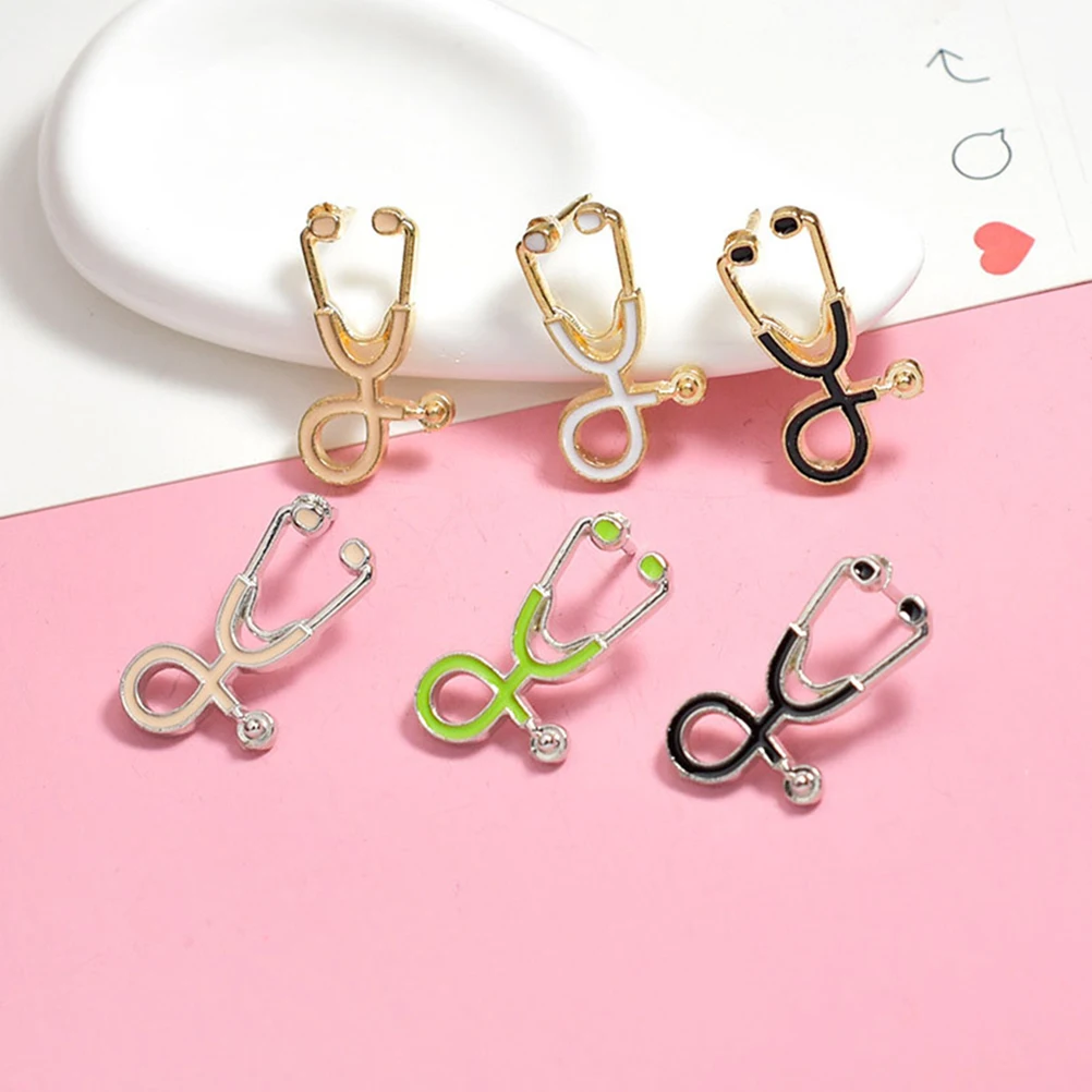 

30 Pcs Stethoscope Brooch Vintage Pin Gift Bags Nursing Badge Accessories Medical Nurse Alloy Clothing Boutonniere Pins