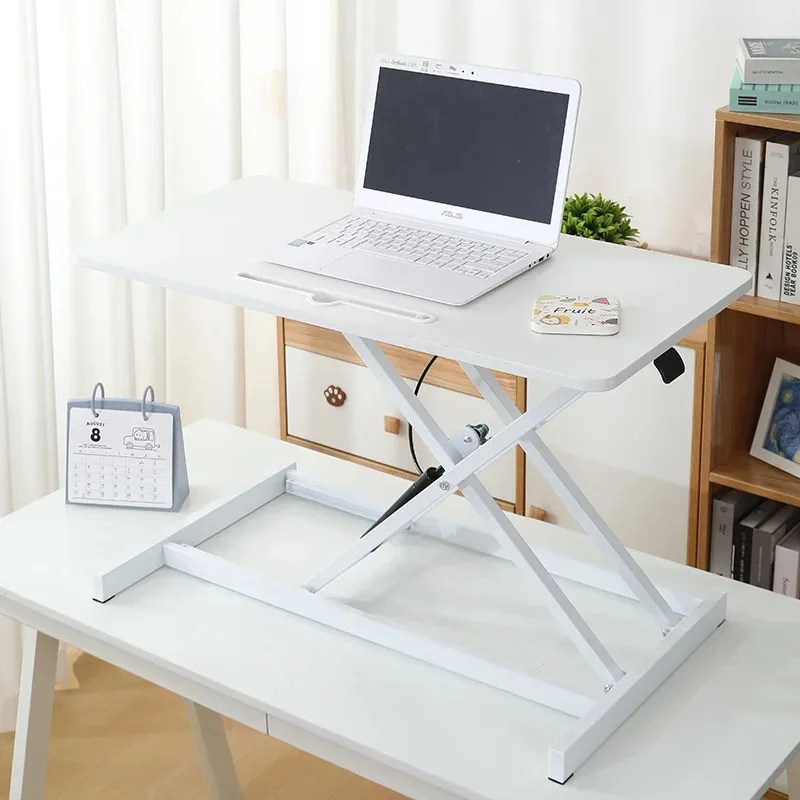 

Lifting computer table Adjustable table table Pneumatic foldable standing heightening Household lifting bracket workbench