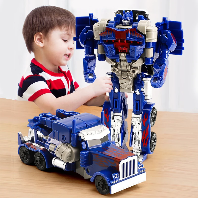 One Step Transformation Car Action Figure Model Deformation Robot Transforming Car Toy Kid Puzzle Toy Anime Robot Model With Box