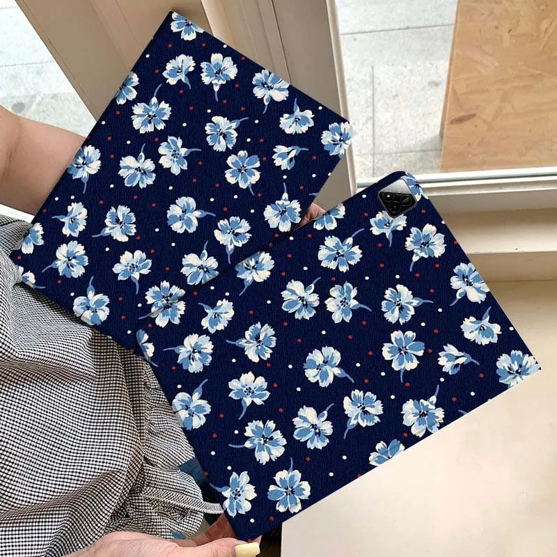 

Cartoon Floral Blue Pattern Tablet Case For Xiaomi Redmi Mini Pad SE K 2 4 5 6 7 8 2023 2025 11 8.8 11.2 10.1 Pro Gift