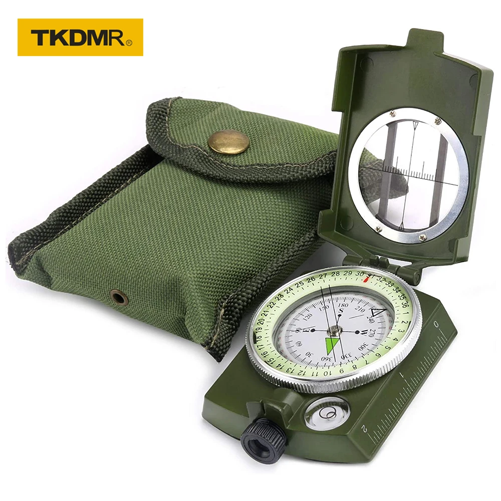 

Professional Military Metal Tourist Waterproof Shockproof Luminous Outdoor Compass Magnifier Survival Camping Tourism Compasses