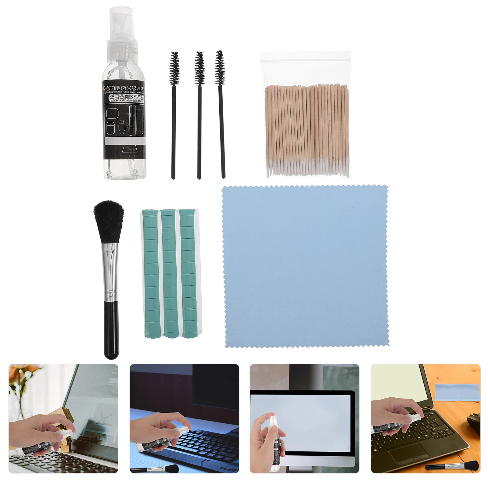 

Electronic Cleaning Kit Earphone Cleaner Cloth Brush Tools Set for Computer Camera Keyboard Phone Dust Removal