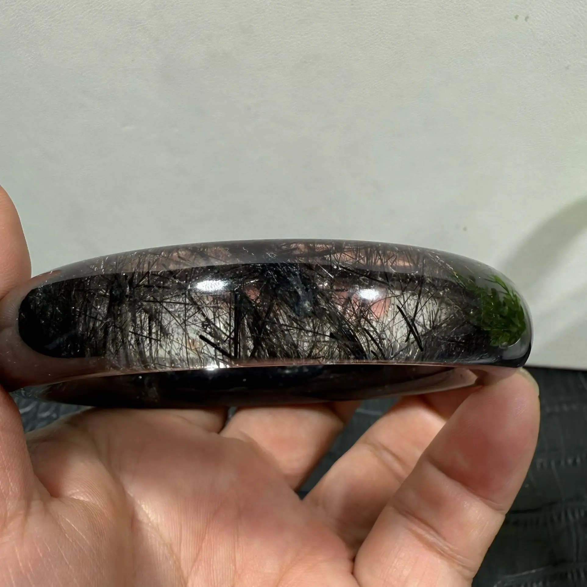 

Natural Black Rutilated Quartz Clear Rectangle Beads Bracelet 13.5*11mm 58mm Women Men 12mm Rare Brazil Genuine Rutilated AAAAAA