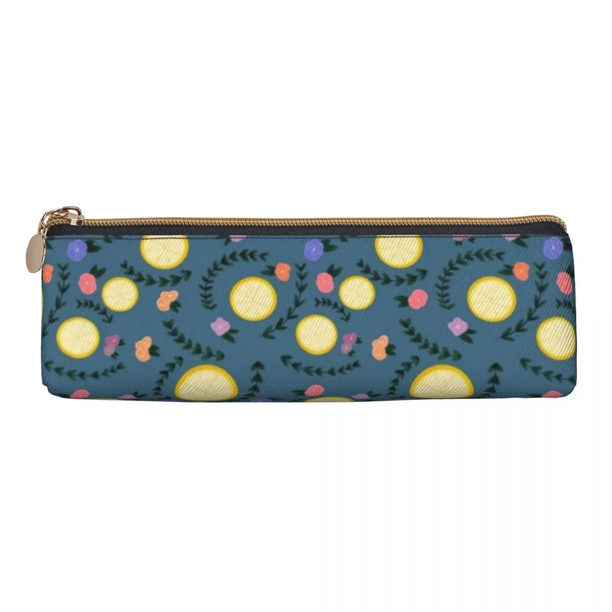 Yellow Lemon Slices Pencil Case Flower Pencil Pouch Boy Girl Fashion Back To School Pencil Cases Graphic Stationery Organizer