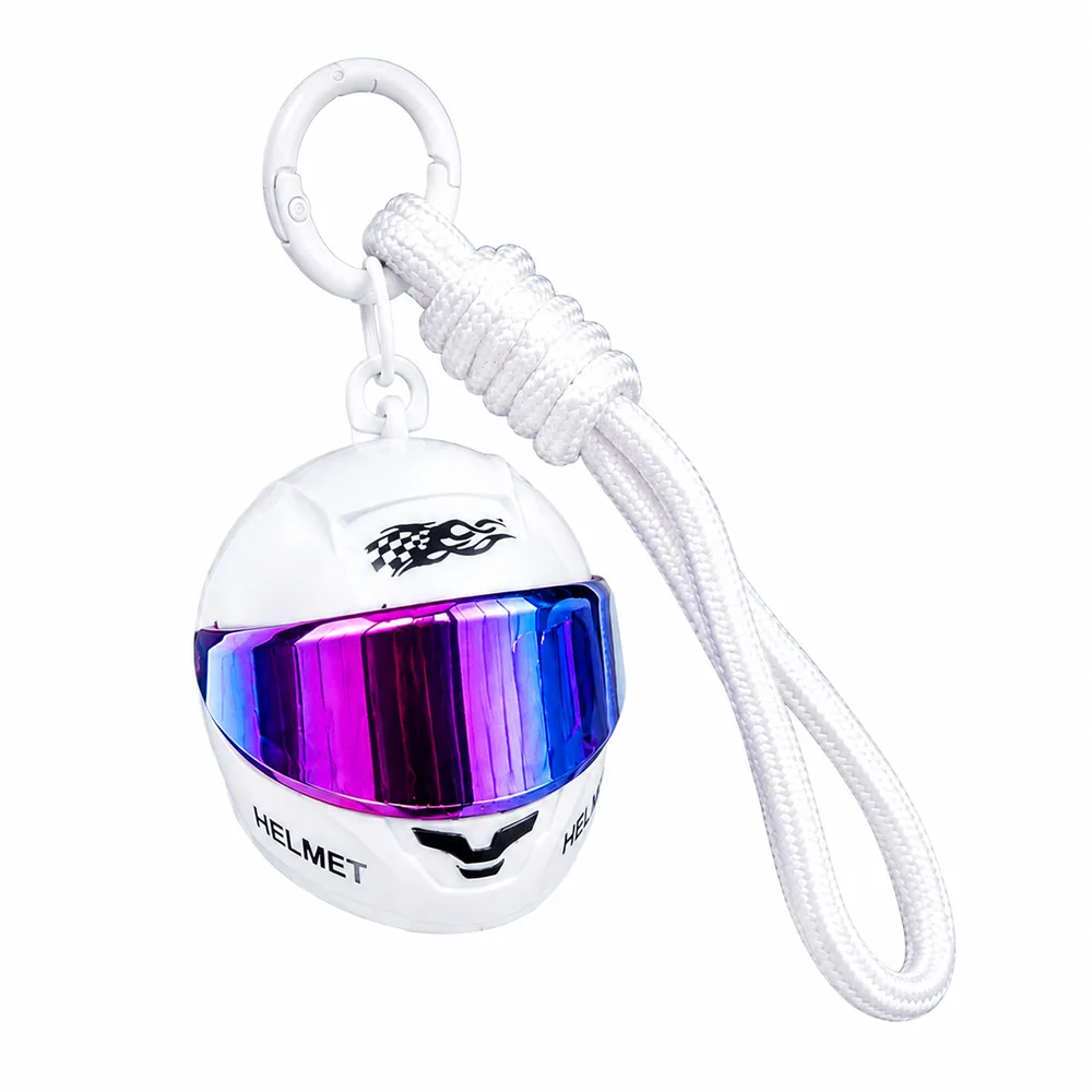 Cool Colorful Helmet Keychain With Flip Up Visor For Motorcycle Bag Backpack Bicycle Keys Chain ABS Material Decorative