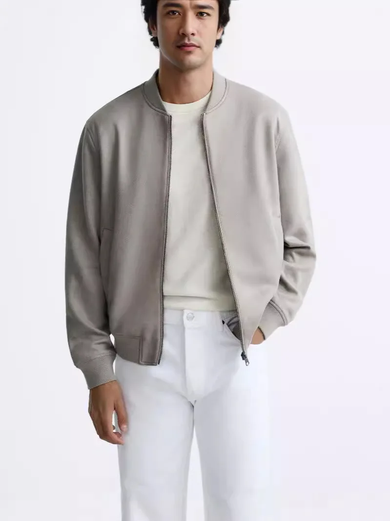 Autumn and Winter Men\'s Clothing Imitation Suede Bomber Jacket Men