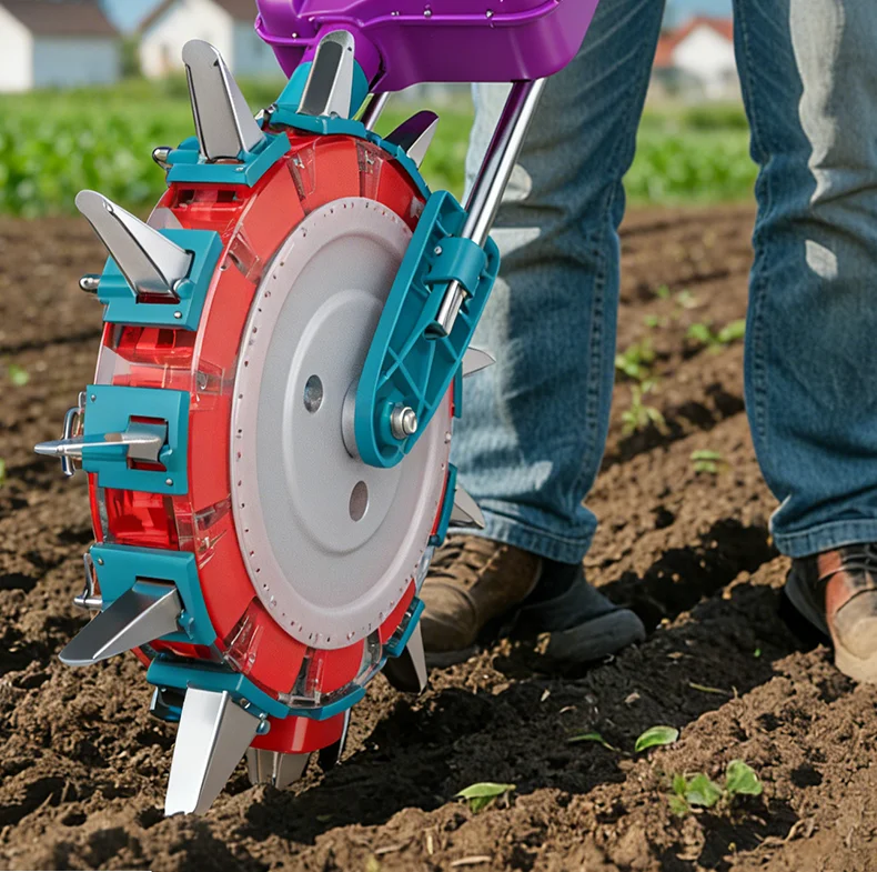 Hand Push Fertilizer Spreader Soil Type Agricultural Tool for Garlic Corn Seed Sowing Machine Farm Garden Equipment