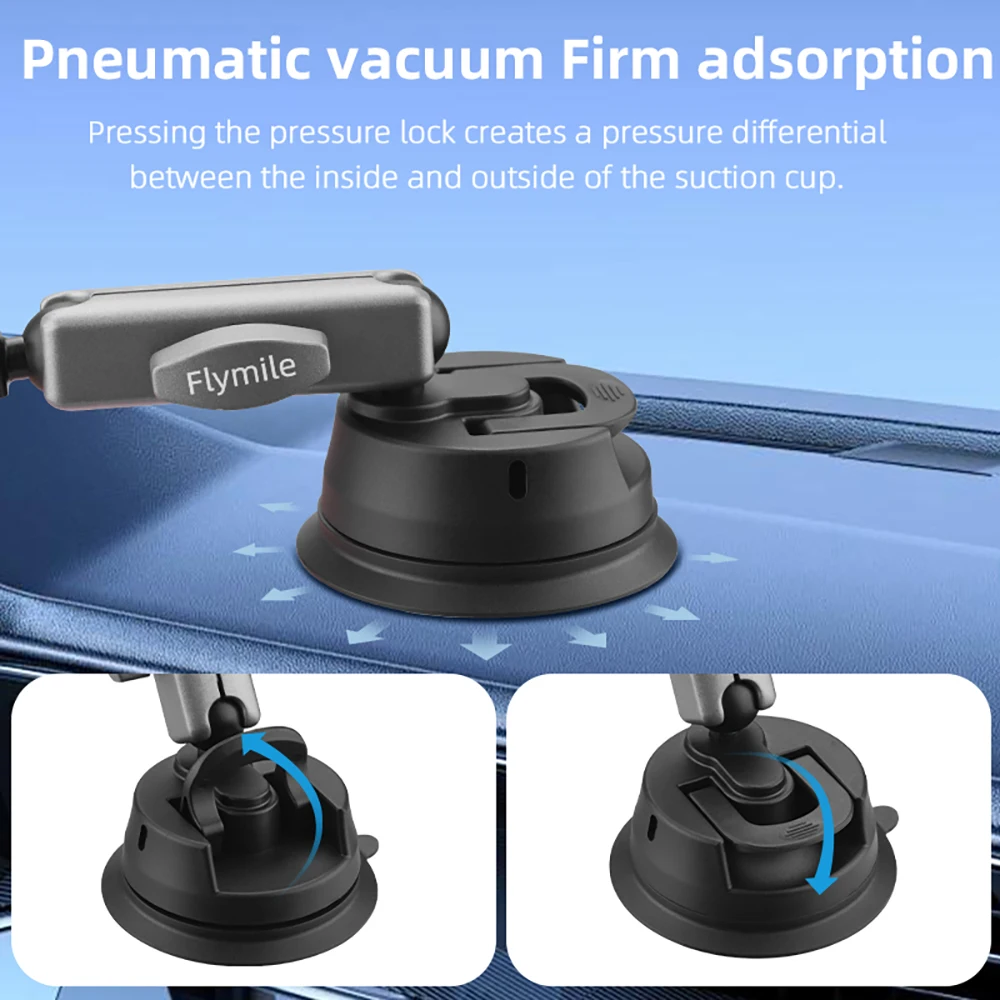 ถ้วยดูดติดรถยนต์สำหรับ DJI Action 5 pro/gopro HERO 13 12 11 10 9/Pocket 3อุปกรณ์ติดกล้องที่ค้ำปรับได้