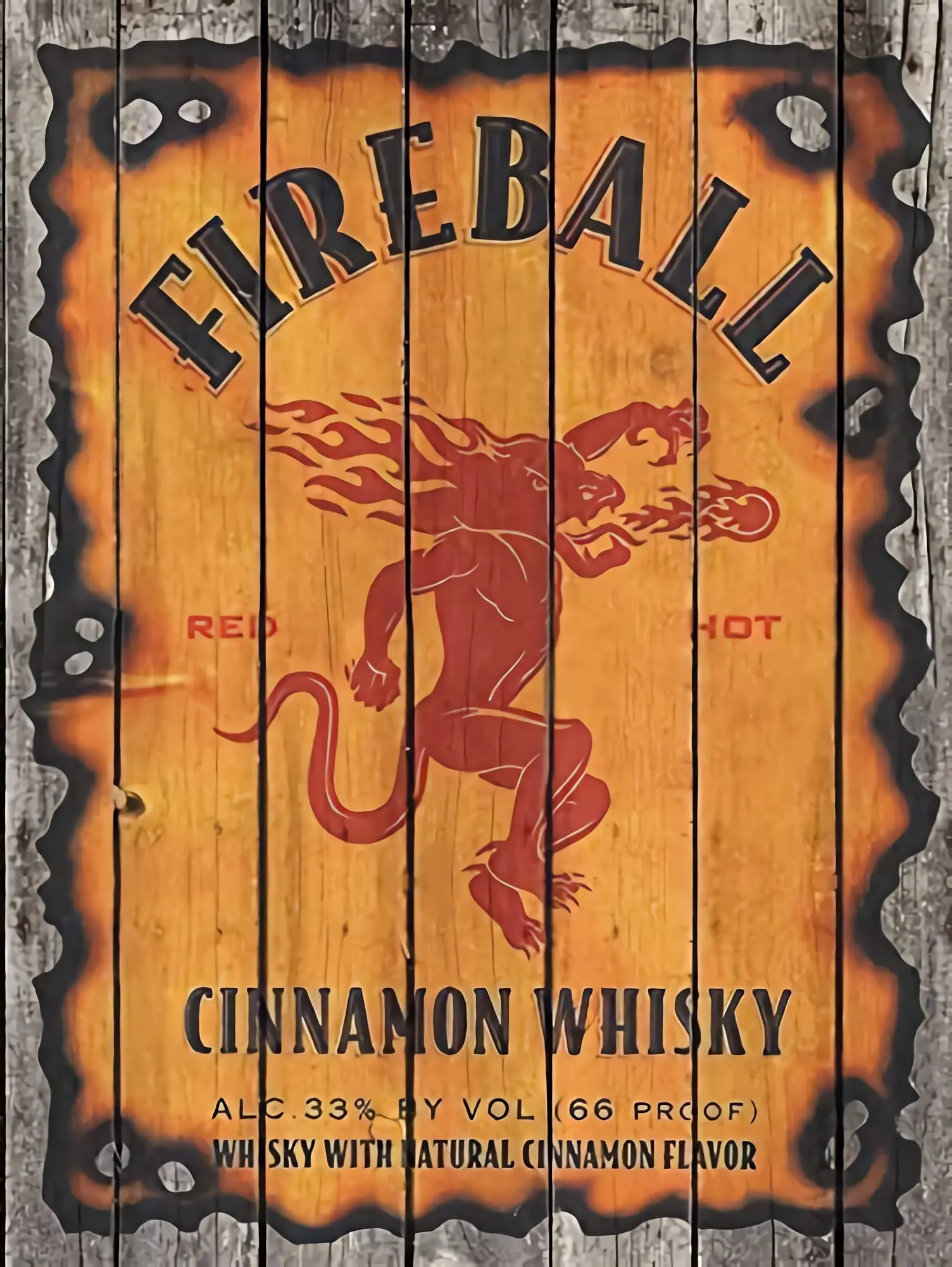 Tin Sign Fireball Distressed Retro Metal Sign Vintage Tin Sign for Plaque Poster Cafe Wall Art Gift 6 X 8 inch