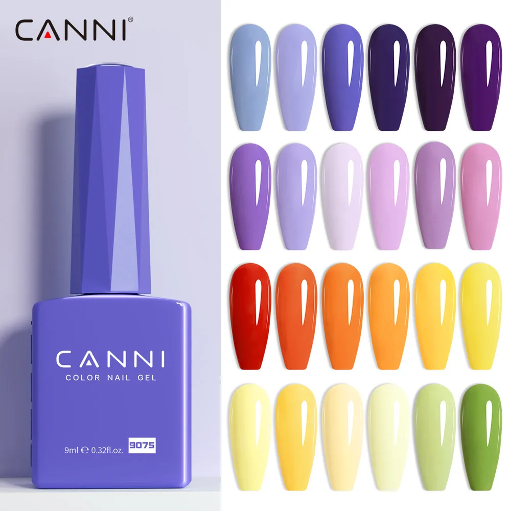 CANNI Hema – colle à ongles sans décoration de noël, autocollant Semi-permanent à tremper, vernis Gel UV LED, Collection de couleurs rouges