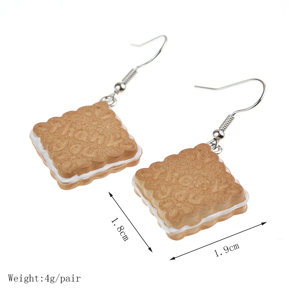 Ovxxons 1 Pair Carnival Christmas Series Simulation Food Play Christmas Cartoon Cookie Earrings Fashion Holiday Party Earrings