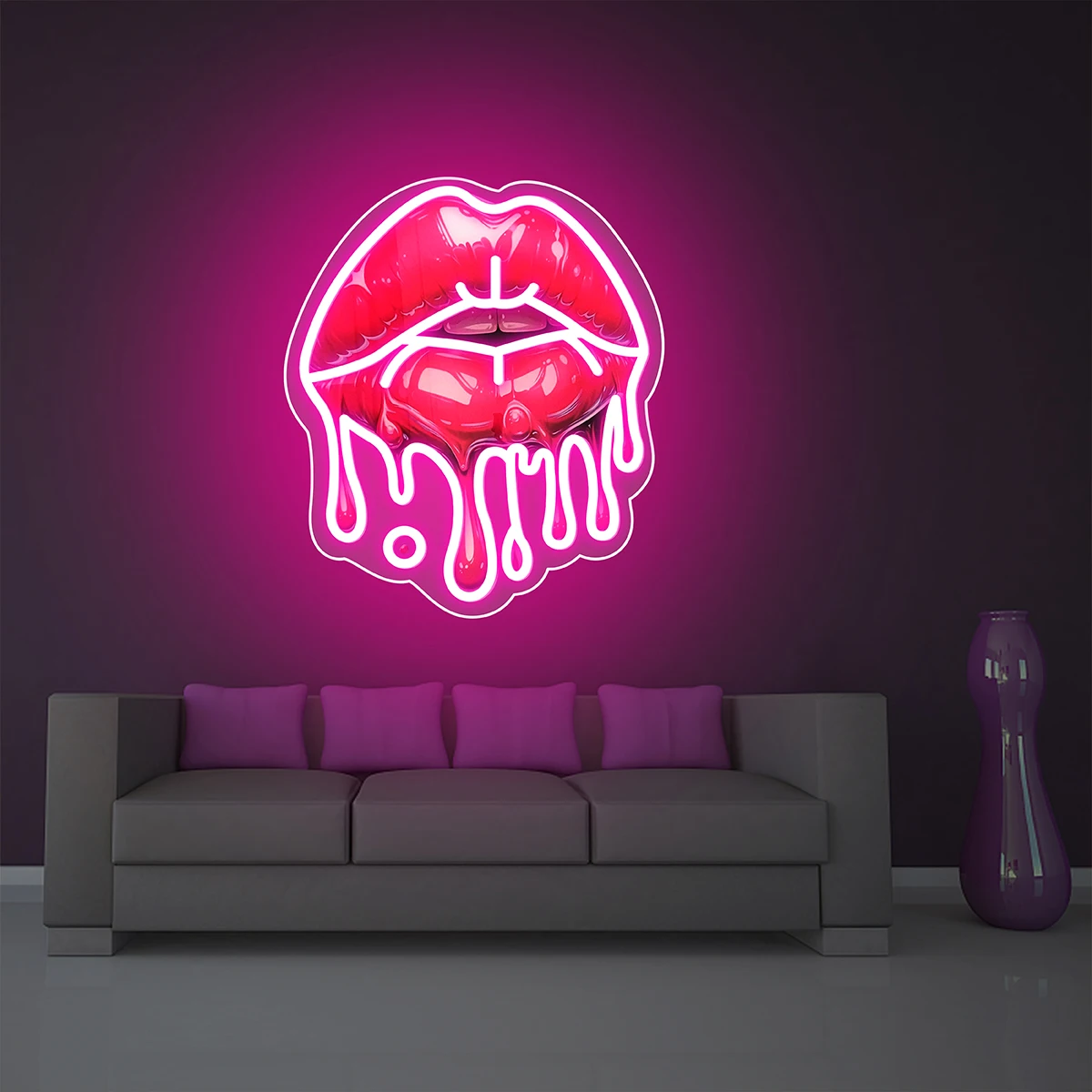 Sexy Lipgloss-Neonschild für Bar, KTV-Restaurantparty, Neonlicht-Clubdekoration, um Ihre Party an der Wand zu machen