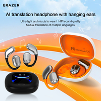 Lenovo Wireless Bluetooth Earphone QT02 Hanging Ear Headphone AI Translator With Touch Screen Charging Case Earbud for Business