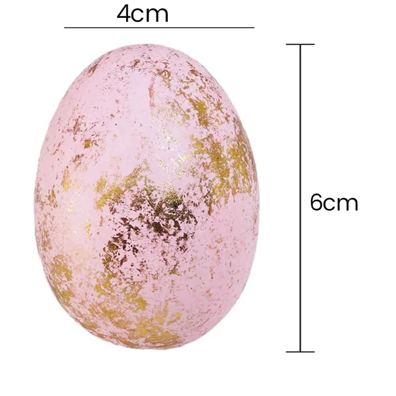 

BEDW-60 Pcs 6 Colors Foam Easter Eggs Pastel Easter Eggs Decorations Gold Easter Eggs Decorative Gold Speckled Eggs Easy To Use