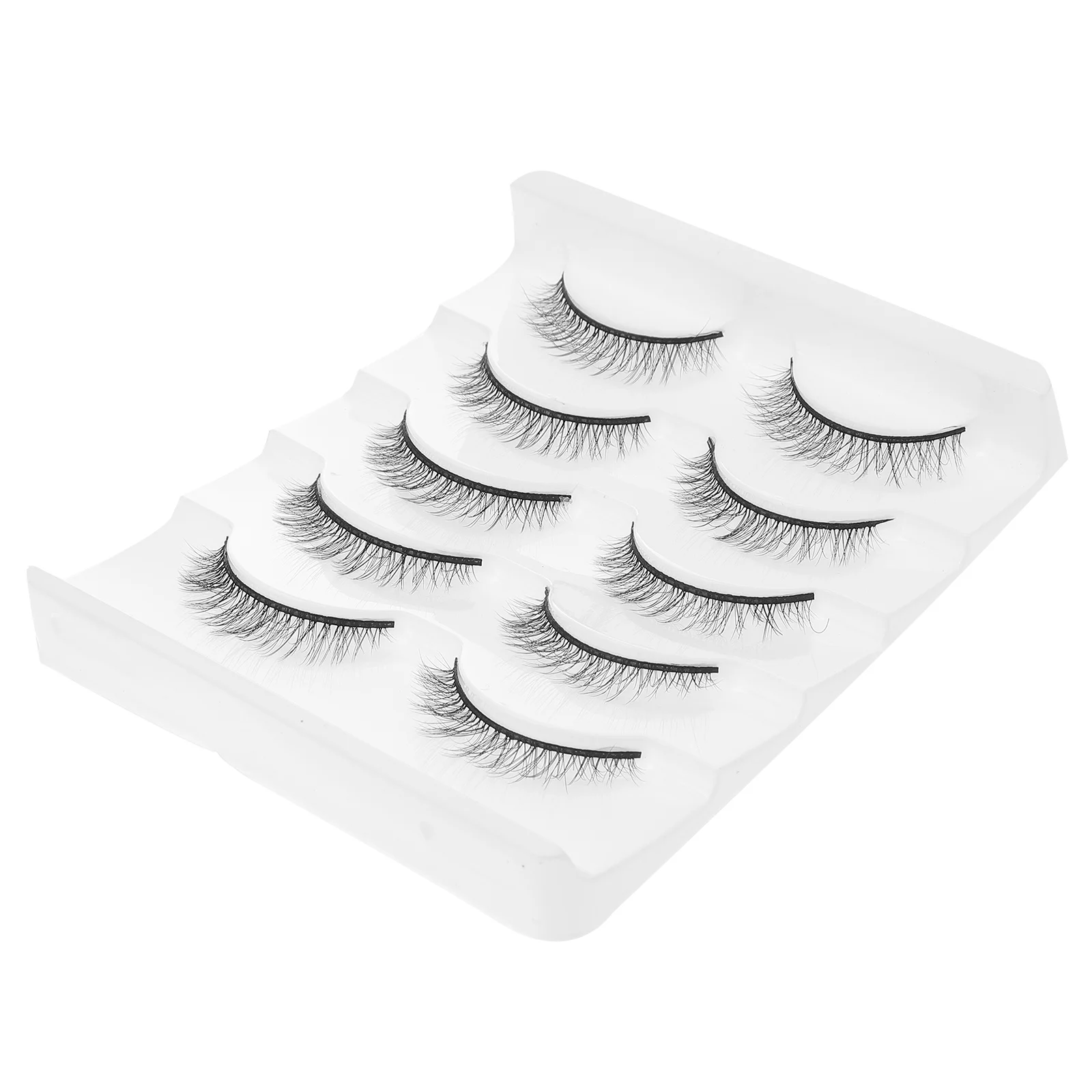 5 Paar Waterdichte Mascara Korte Valse Wimpers Vrouwen Nep Magnetische Strips Make-Up Miss