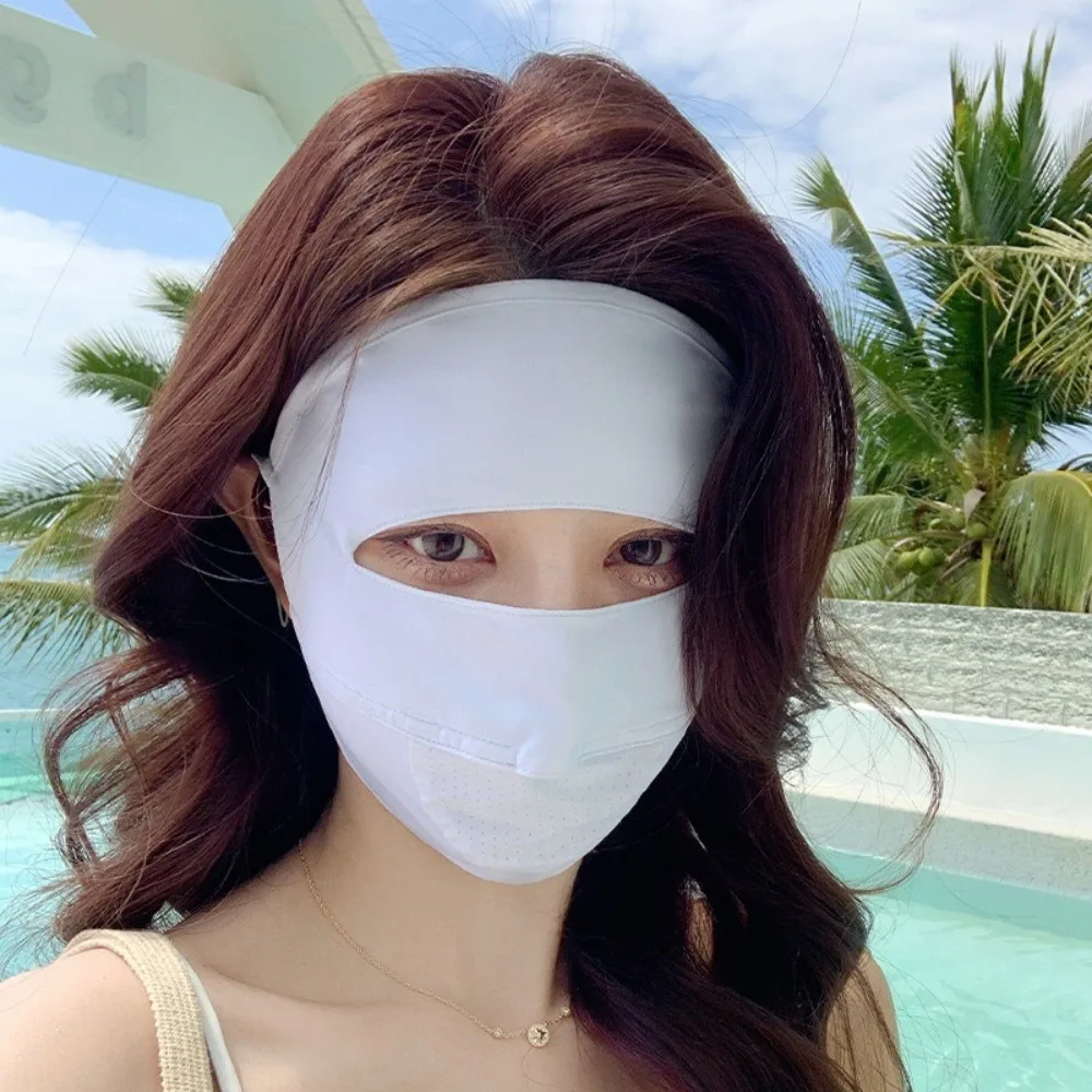 New Breathable Ice Silk Mask Anti-UV Traceless Riding Face Mask Facial Gini Outdoor Sports