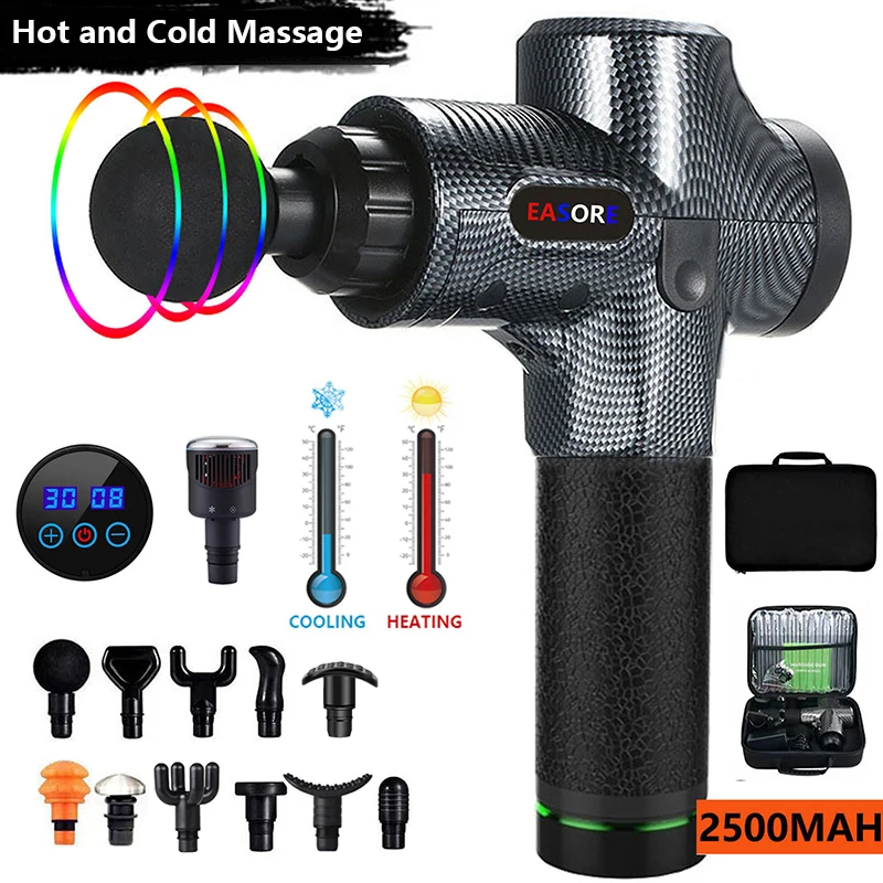 2022 New Upgrade Heat/ Cold Massage Gun, Easore X5 Pro Deep Muscle Massager With 11/12 Heads Brushless Motor For Home Gym