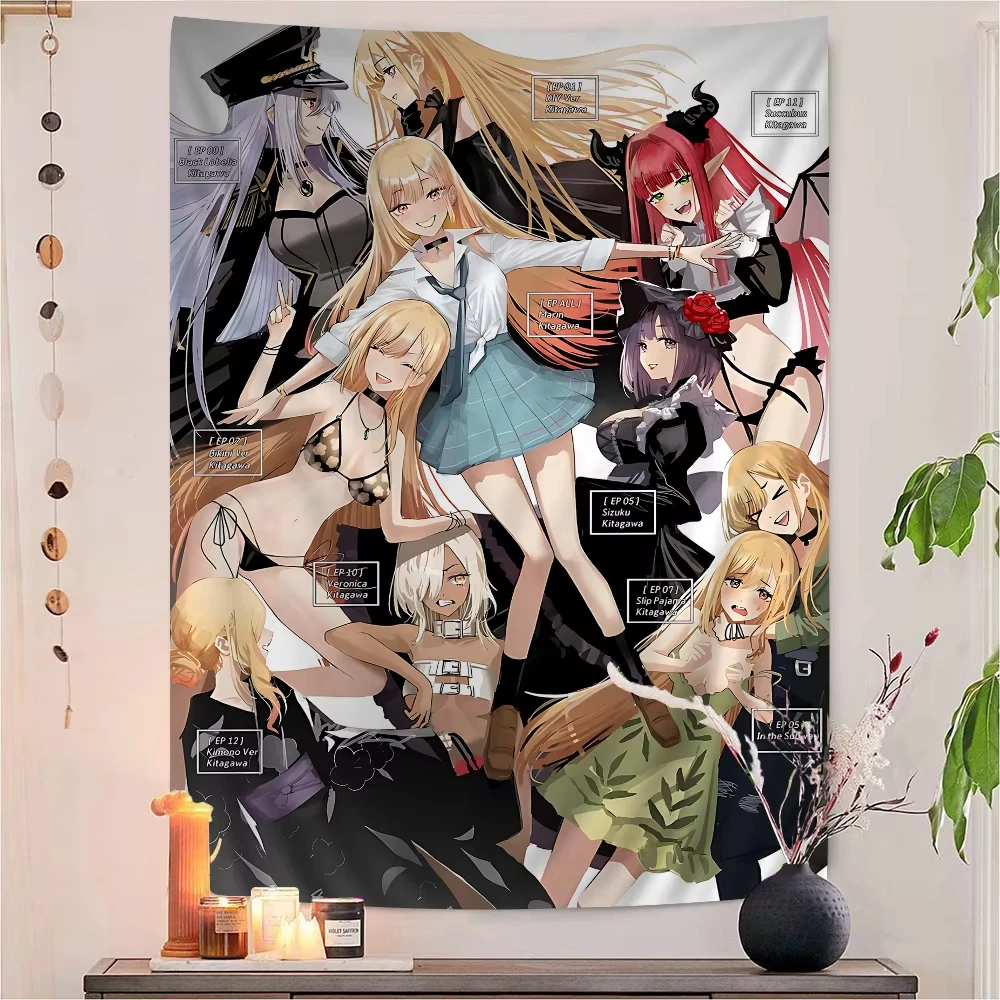 Marin Kitagawa Cosplay Enthusiast Tapestry, My Dress-Up Darling Moe Anime Wall Hanging for Romantic Comedy Fan Decor