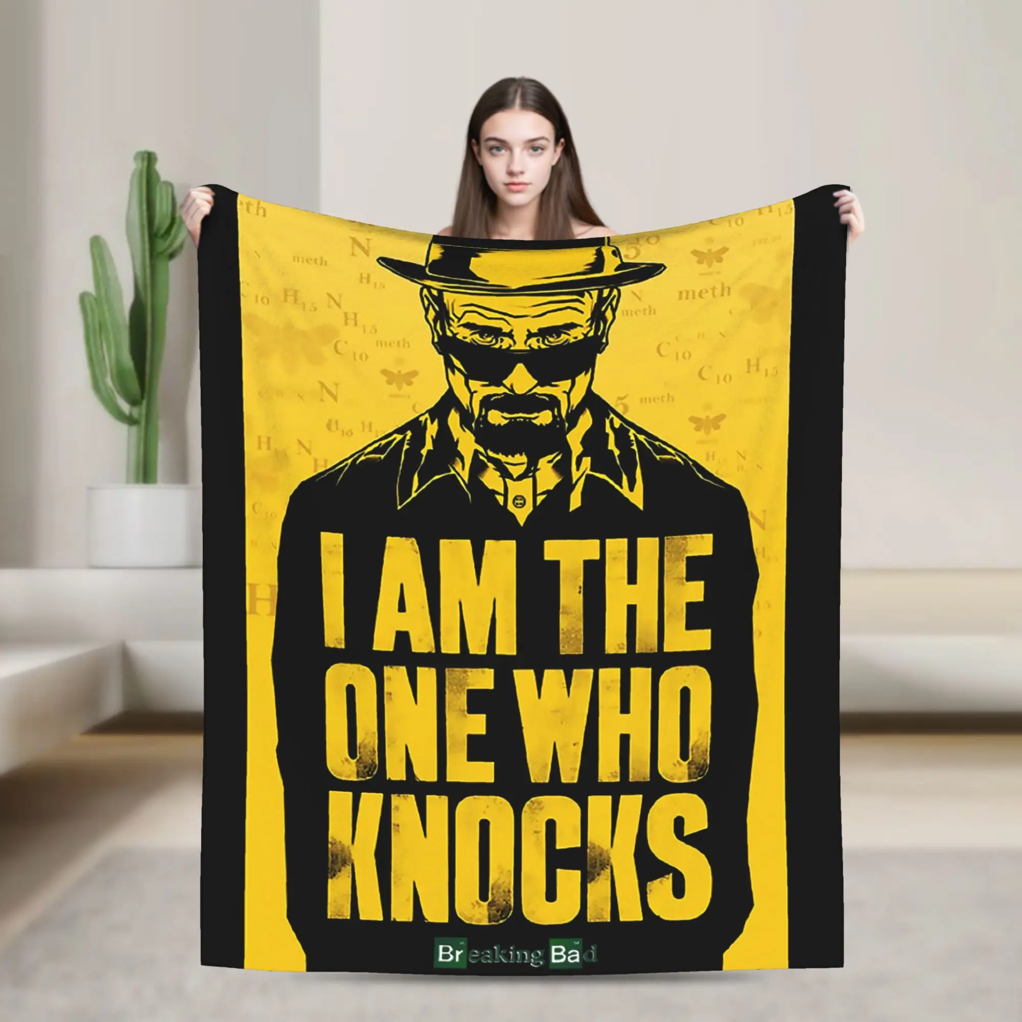 Breaking Bad Heisenberg Flannel Blanket Walter White Meth Funny Throw Blanket for  Sofa Bedding Lounge 125*100cm Rug Piece