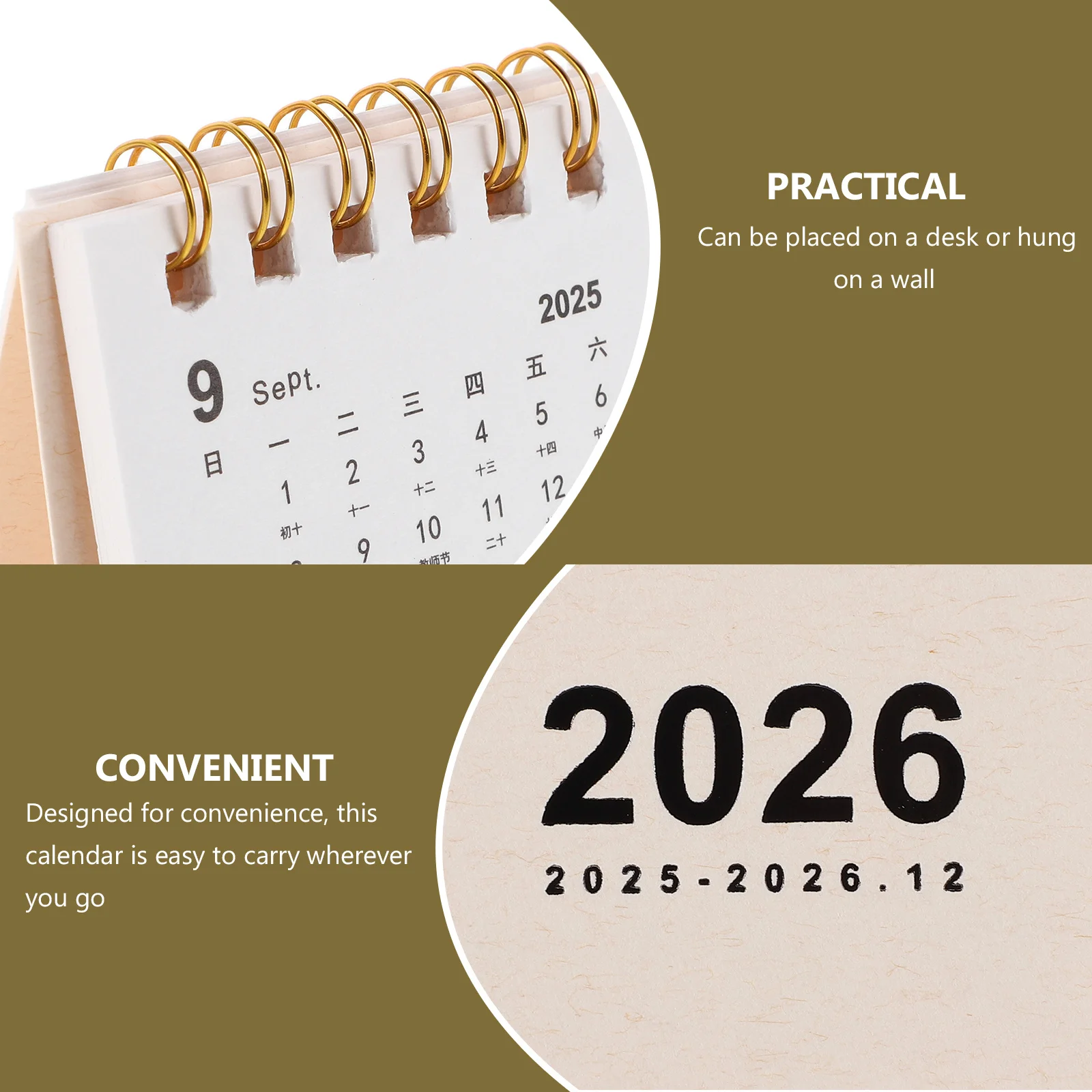 تقويم مكتب صغير 2026 صغير قائم الوجه جدول أسبوعي التقويم منظم سطح المكتب للاستخدام المكتبي المنزلي تقاويم مكتبية صغيرة