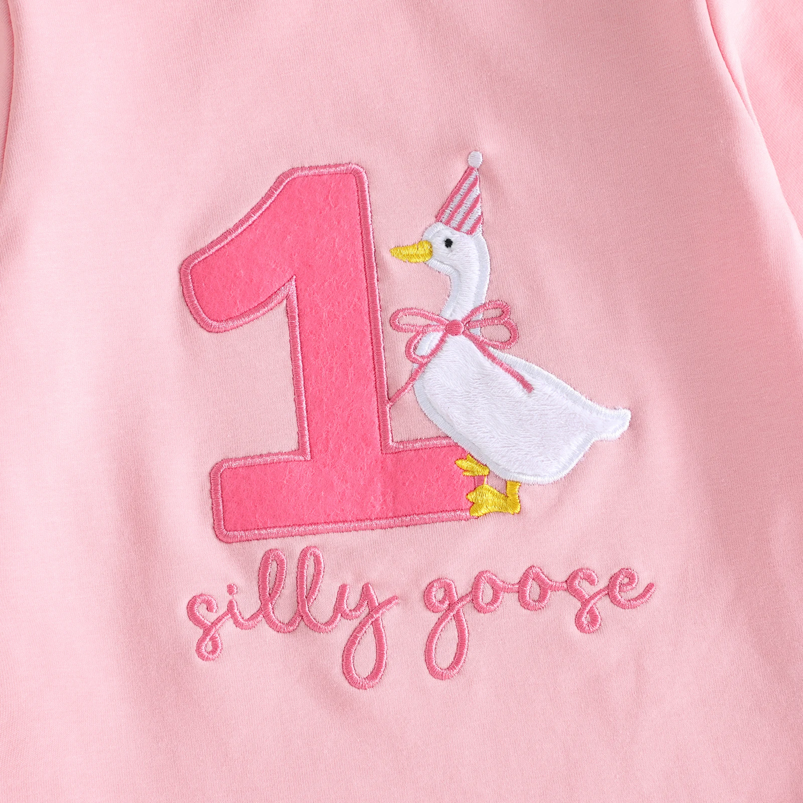 Baby First Birthday Outfit Long Sleeve Round Neck Embroidered Sweatshirt Bodysuits Jumpsuit Birthday Gifts