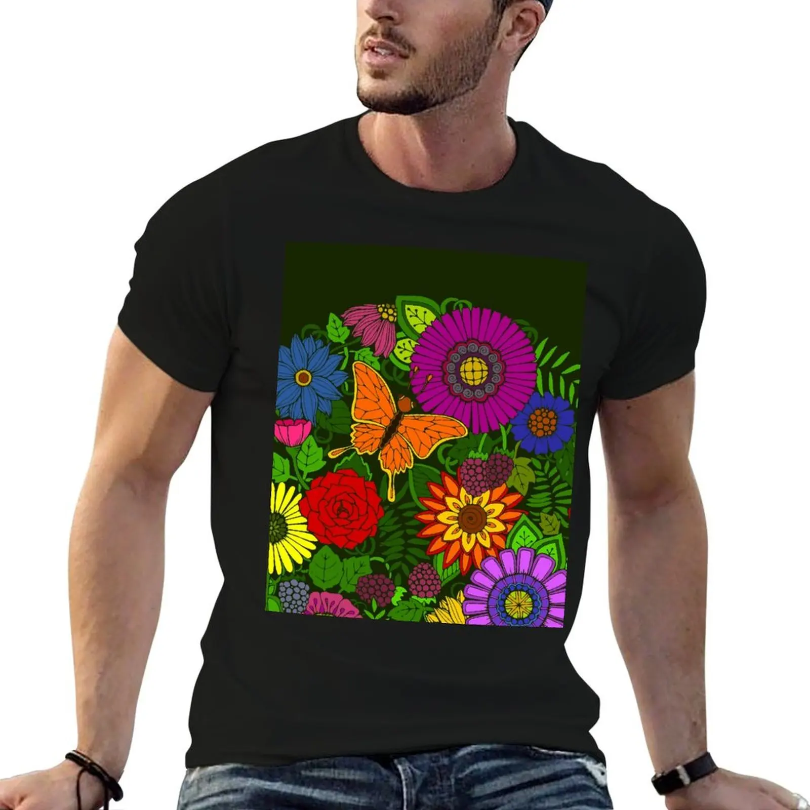 Beautiful Botanical Floral Art T-Shirt kawaii clothes quick-drying blanks heavy weight t shirts for men