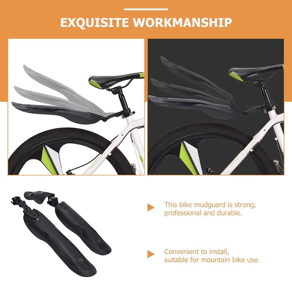 

2pcs Bicycle Mudguards Front Rear Durable Plastic Mountain Bike Mud Flaps Rear Mud Guard For Road Bike Riding