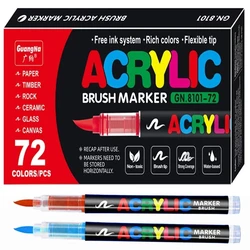 12/24/36/48/72 Pcs GuangNa Acrylic Color Soft Head Markers Painted Graffiti Ceramic DIY Box Gfit Marker Set Festival Art Supply