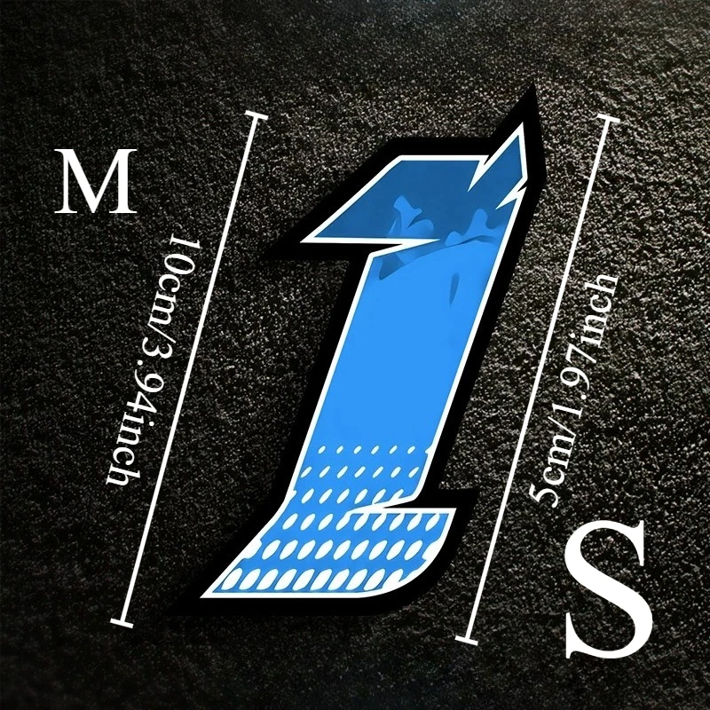 1PC Blue Camouflage Number Sticker 0-9 Racing Vinyl Decal Waterproof Car Motorcycle Sport Hollow Design Decor
