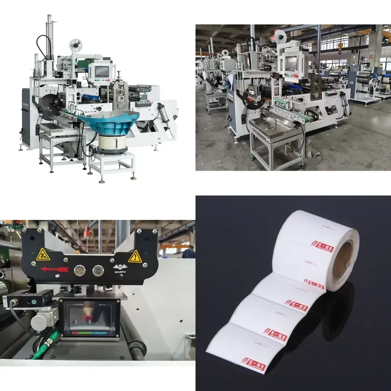 2026 CE Fully Automatic 350mm-570mm Rotary Die Cutting Machine for No-Glue Blank Label Stickers Paper Slitting and Labeling